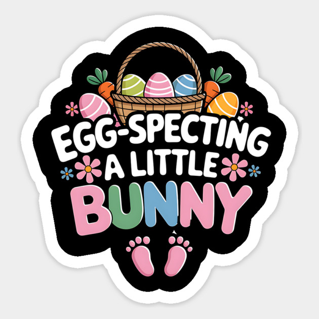 Egg-specting a Little Bunny Easter Pregnancy Reveal Magnet by Designed By Marty