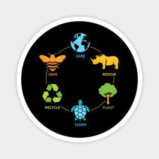 Save Bees Rescue Animals Recycle Plastic Earth Day Magnet