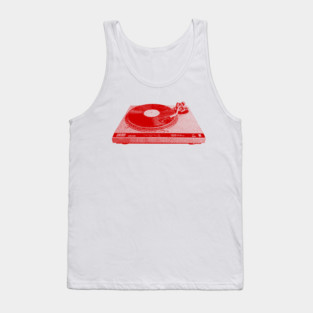 Record Player in Red Tank Top