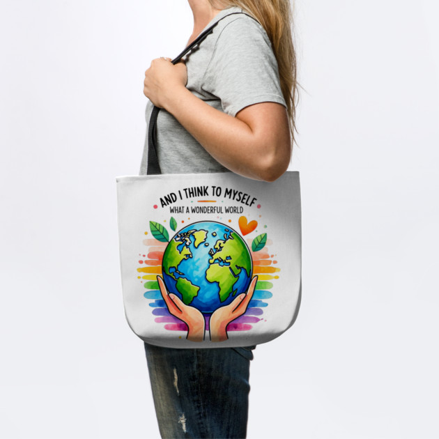 And I Think To Myself What A Wonderful World Earth Day by Creatifly Graphic Tees
