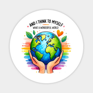 And I Think To Myself What A Wonderful World Earth Day Magnet
