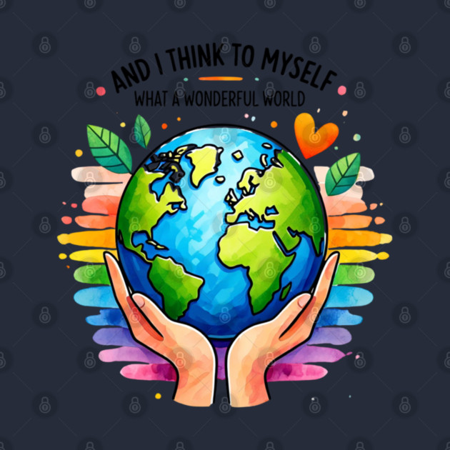 And I Think To Myself What A Wonderful World Earth Day by Creatifly Graphic Tees
