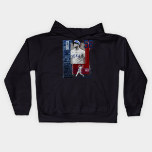 Kole Calhoun Baseball Paper Poster Rangers Kids Hoodie