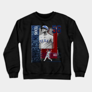 Kole Calhoun Baseball Paper Poster Rangers Crewneck Sweatshirt