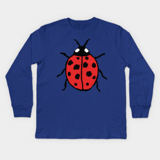 Cute Hand-Drawn Ladybug Kids Long Sleeve T-Shirt