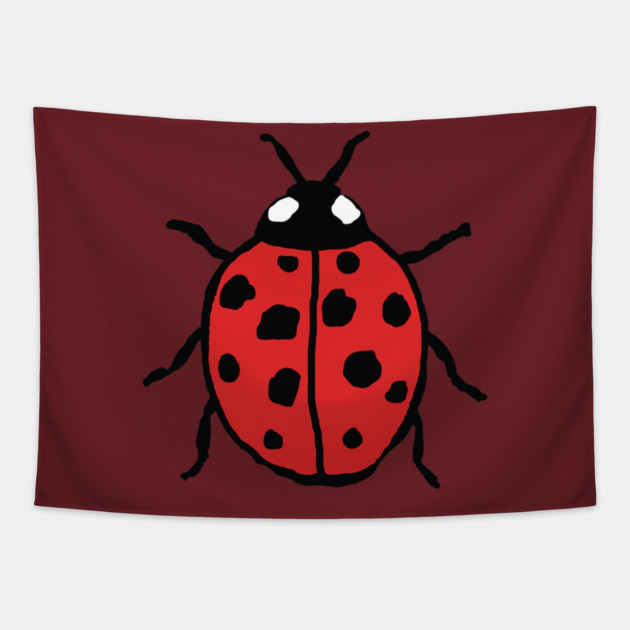 Cute Hand-Drawn Ladybug Tapestry by DonWillisJrArt
