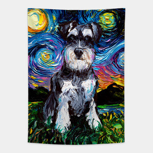 Schnauzer Night Tapestry