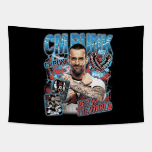 CM Punk Retro Bootleg Tapestry
