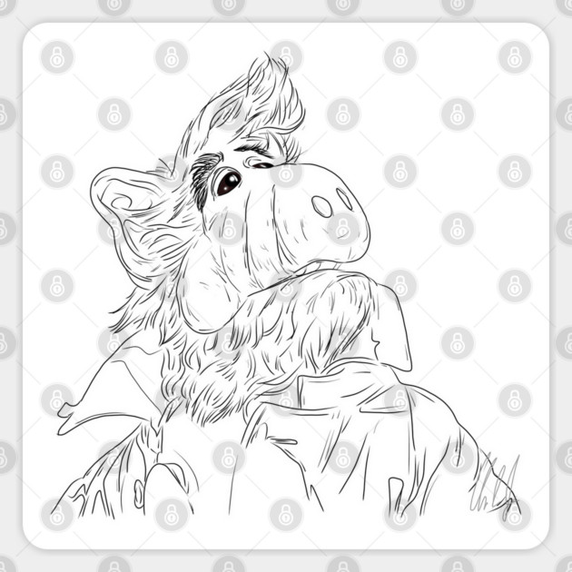 Alf: Going Home [Outline] Sticker by 51Deesigns