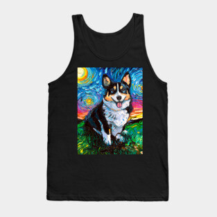 Tri Color Corgi Night Tank Top