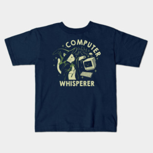 Computer Whisperer Funny Cat by Tobe Fonseca Kids T-Shirt