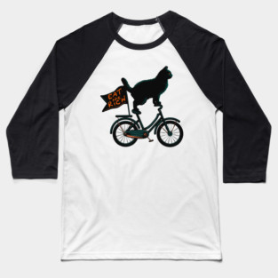 Eat The Rich Cat On A Bicycle Baseball T-Shirt