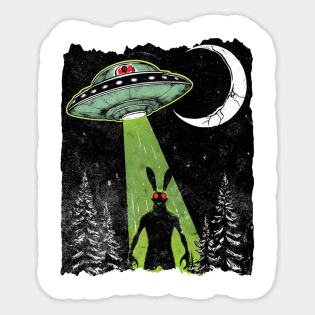 Creepy Alien Bunny Gothic Grunge Horror UFO Invasion Magnet by Luxinda