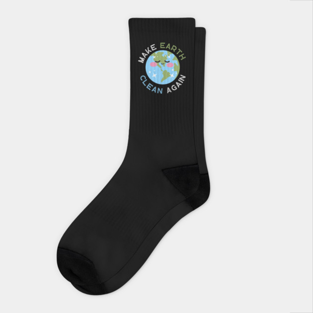 Make Earth Clean Again Socks by Creatifly Graphic Tees