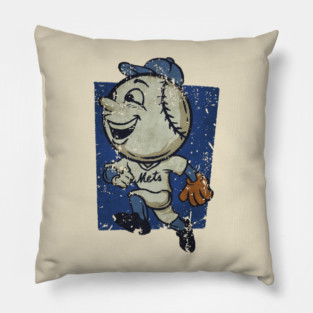 mets funny -retro Pillow