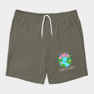 Happy Earth Day, Cute Earth With Floral Shorts