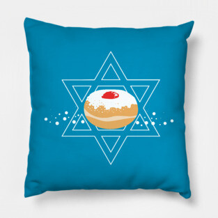 Hanukkah Jelly Donut WPH MEDIA Pillow