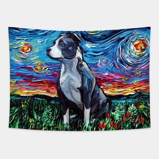 Pitbull Night Tapestry