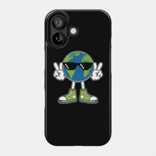 Funny Earth Day Planet Peace Hand Phone Case