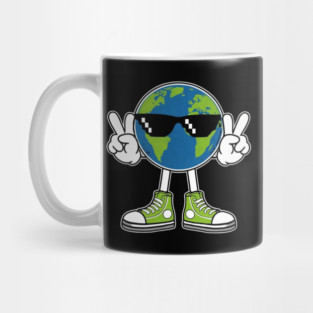 Funny Earth Day Planet Peace Hand Mug