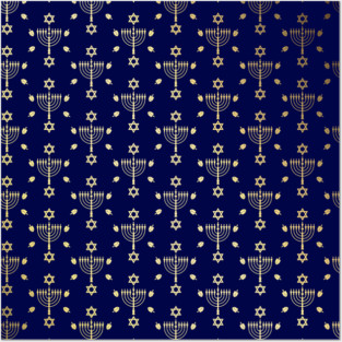 Hanukkah Pattern WPH MEDIA Posters and Art