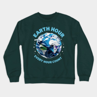 Earth Hour Every Hour Count Crewneck Sweatshirt