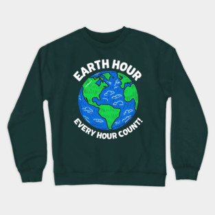 Earth Hour Every Hour Count Crewneck Sweatshirt