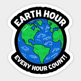 Earth Hour Every Hour Count Sticker