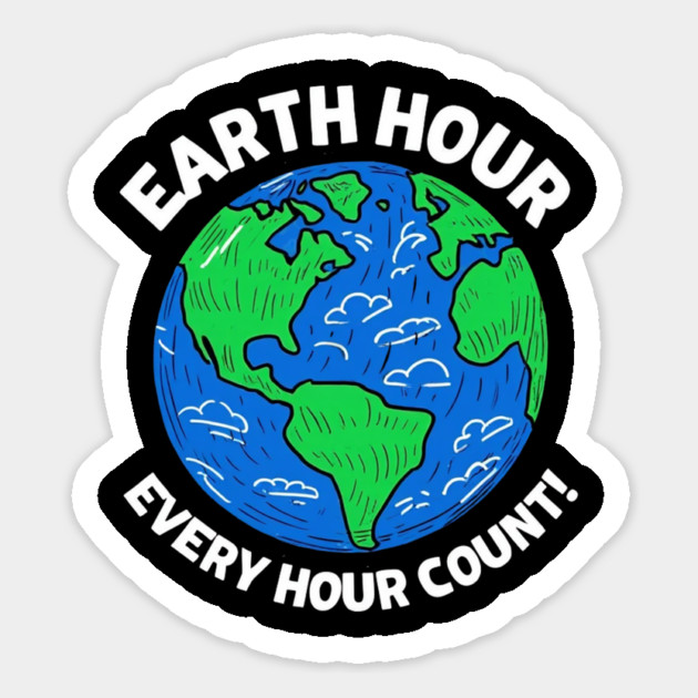 Earth Hour Every Hour Count Magnet by Creatifly Graphic Tees