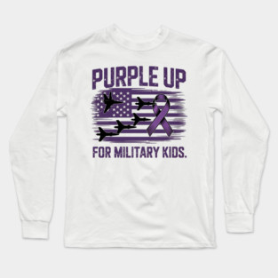 Purple Up for Military Kids – Support Military Children - Month of the Military Child Long Sleeve T-Shirt