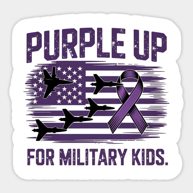 Purple Up for Military Kids – Support Military Children - Month of the Military Child Magnet by ArtistTee ⭐⭐⭐⭐⭐