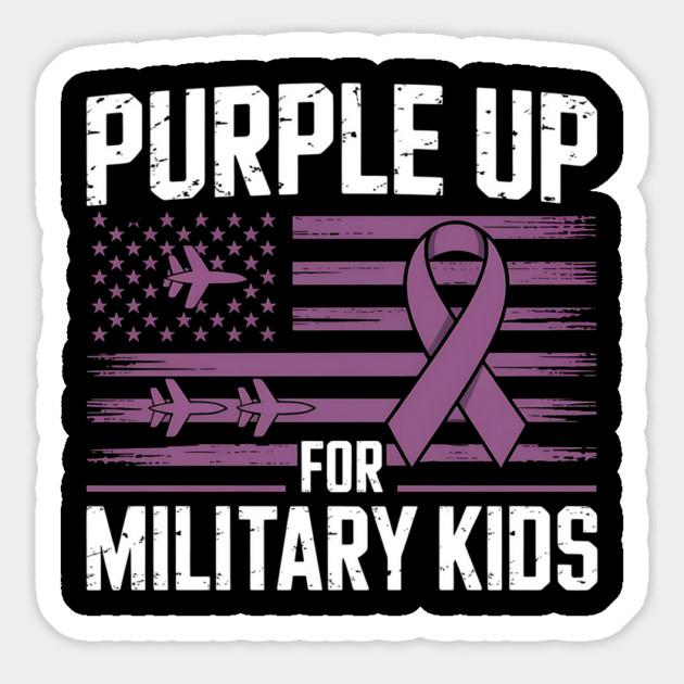 Purple Up for Military Kids – Support Military Children - Month of the Military Child Magnet by ArtistTee ⭐⭐⭐⭐⭐