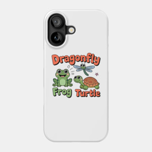 Subtle Political Humor Frog Dragonfly Turtle – Funny Animal Cartoon Design Phone Case
