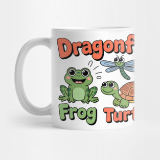 Subtle Political Humor Frog Dragonfly Turtle – Funny Animal Cartoon Design Mug