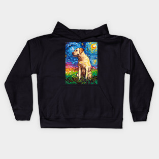 Yellow Labrador Night 2 Kids Hoodie