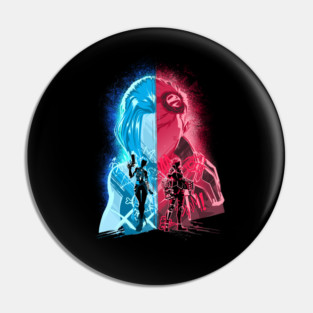 heartsteel Blue and Red Pin