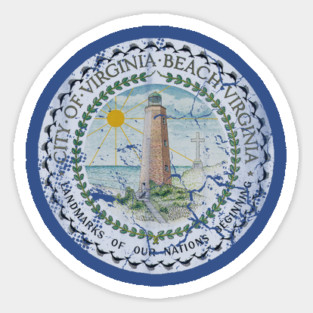 Virginia Beach Flag Vintage Fade Sticker