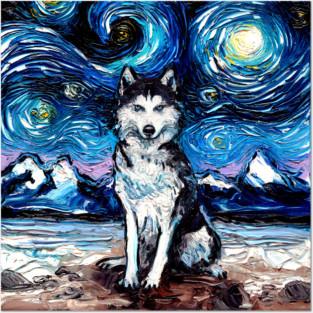 Husky Night Posters and Art