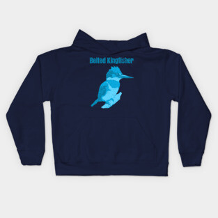 Belted Kingfisher – Bold Blue Bird Art Kids Hoodie
