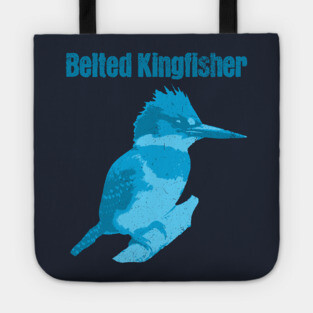 Belted Kingfisher – Bold Blue Bird Art Tote