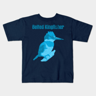 Belted Kingfisher – Bold Blue Bird Art Kids T-Shirt