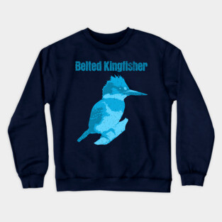 Belted Kingfisher – Bold Blue Bird Art Crewneck Sweatshirt