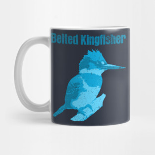 Belted Kingfisher – Bold Blue Bird Art Mug