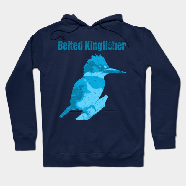Belted Kingfisher – Bold Blue Bird Art Hoodie by DonWillisJrArt