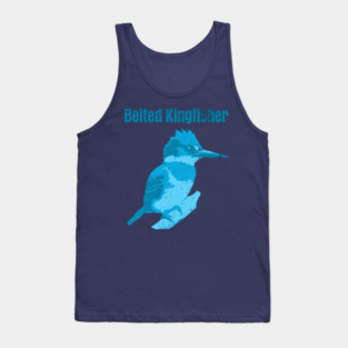 Belted Kingfisher – Bold Blue Bird Art Tank Top