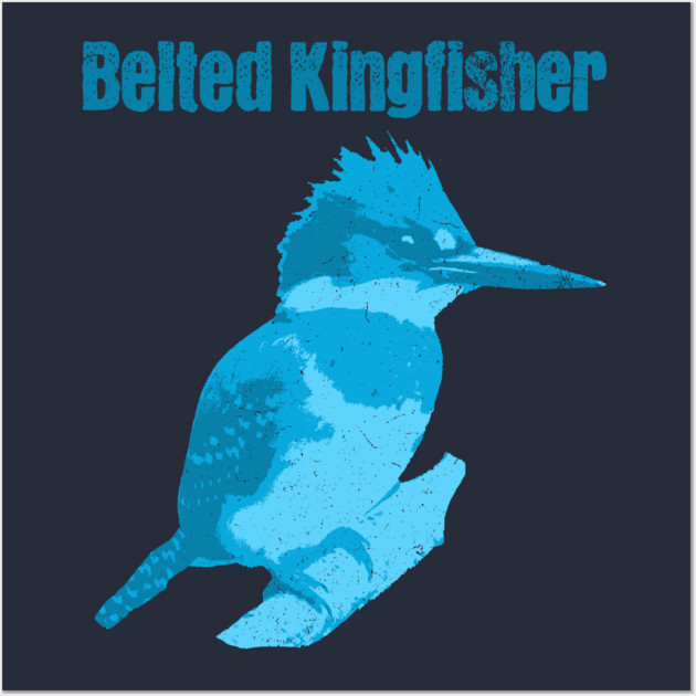 Belted Kingfisher – Bold Blue Bird Art Wall Art by DonWillisJrArt