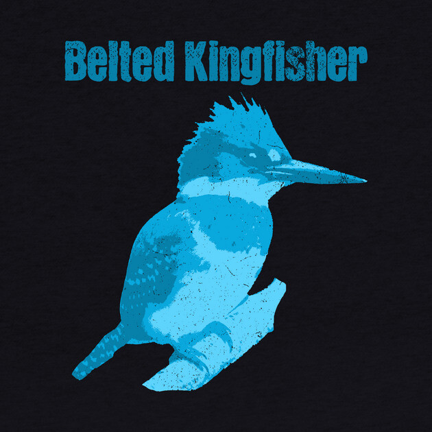 Belted Kingfisher – Bold Blue Bird Art by DonWillisJrArt
