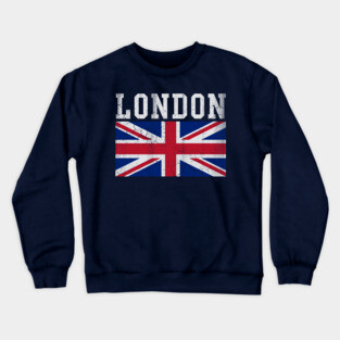 London England Union Jack Vintage Crewneck Sweatshirt