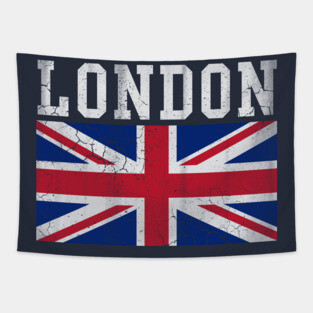 London England Union Jack Vintage Tapestry