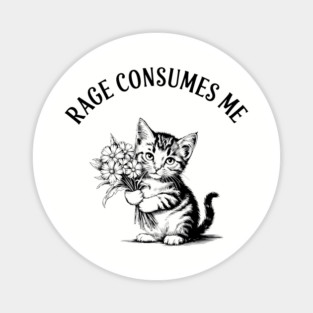 Rage Consumes Me Cat Meme Cute But Angry Magnet